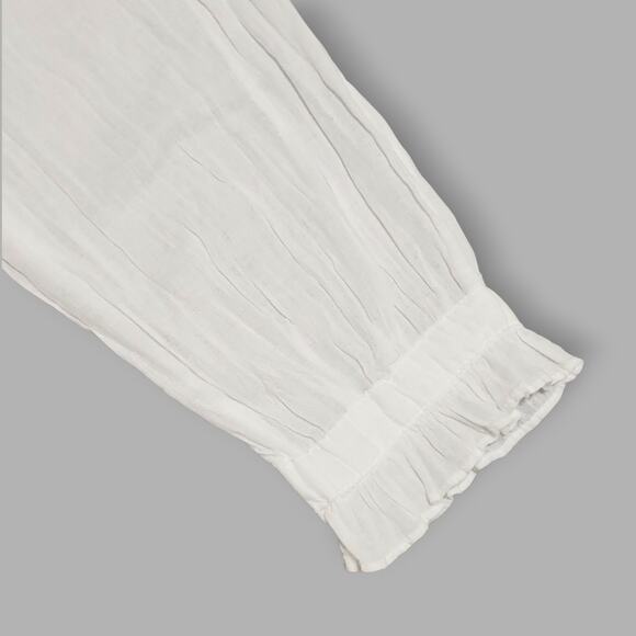 JP and Mattie Cascade Ruffle Shirt Blouse White Sz Small Cottage Regency Romance - Picture 14 of 14